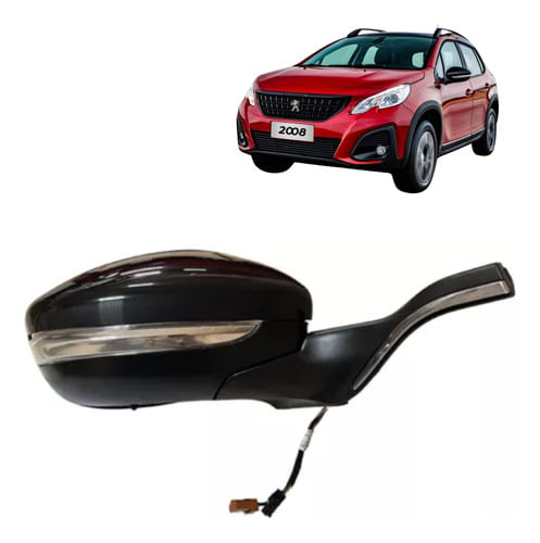 Retrovisor Peugeot 2008 Elétrico Friso Cromado - Passageiro