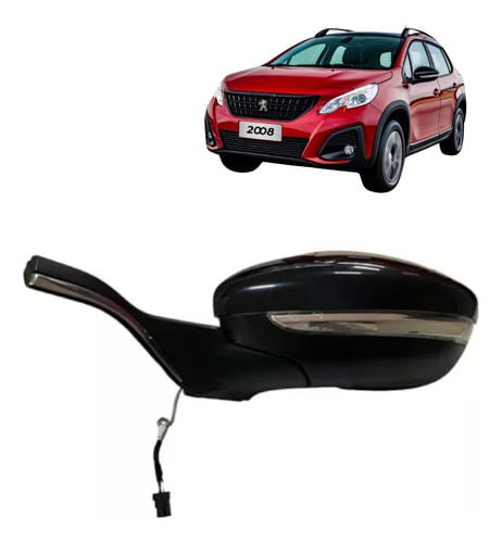 Retrovisor Peugeot 2008 Elétrico Friso Cromado - Motorista