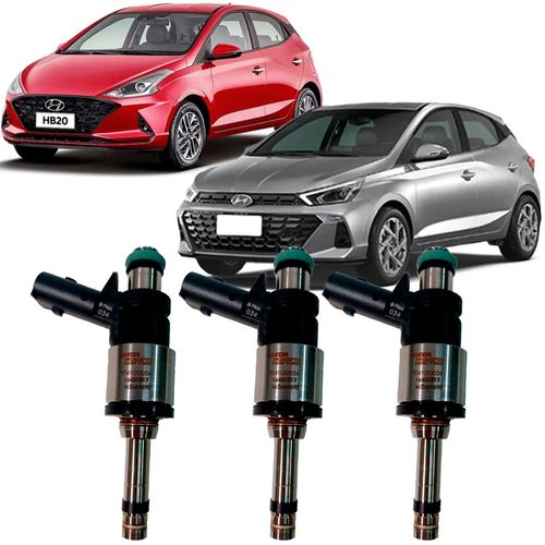 Kit 3 Bico Injetor de Injecao Direta Creta e Hb20 1.0 Tgdi Turbo Flex 2020 a 2026