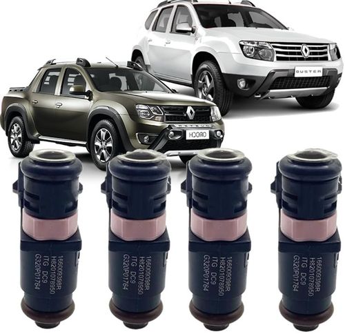 KIT 4 BICO INJETOR DUSTER OROCH CAPTUR 16V FLEX F4R 2012-20