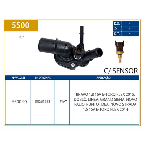 Válvula Termostática Fiat Palio 2015 a 2019 - 515032 - 550490