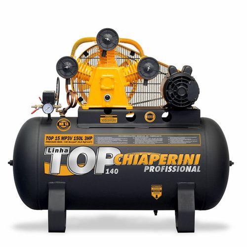 Compressor 15 Pes 150 Litros 140 Libras 3H Monofásico - 16787 - Chiaperini