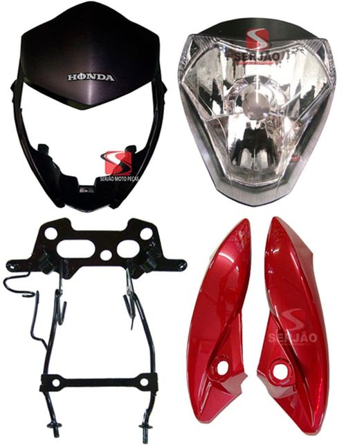 Farol Cb300 Frontal Original Logo Prata, Aranha Carenagem Lateral Todas