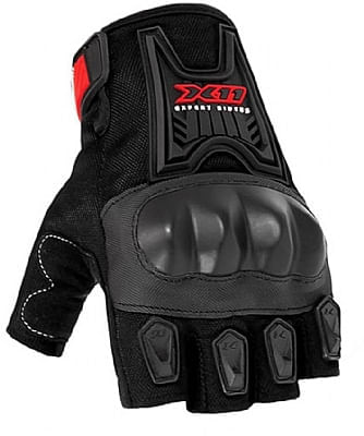 Luva Moto X11 1/2 Dedo Blackout C/ Protetor