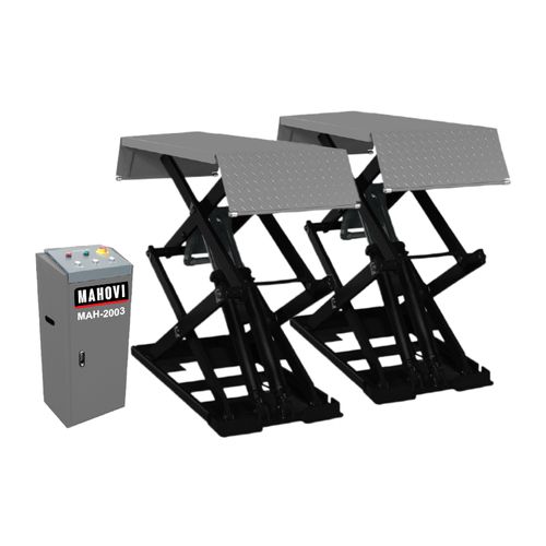 Elevador Pantográfico com duplo extensor móvel, com travas de segurança.