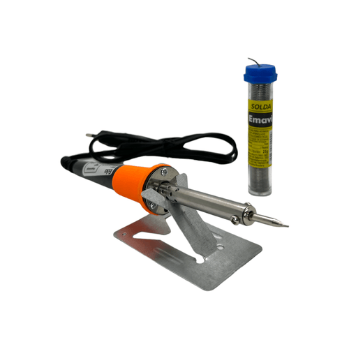 Kit Ferro de Solda 40W Com Suporte + Tubo Estanho de Soldar