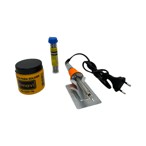 Kit Ferro de Solda 40W Com Suporte Pasta de Solda e Estanho