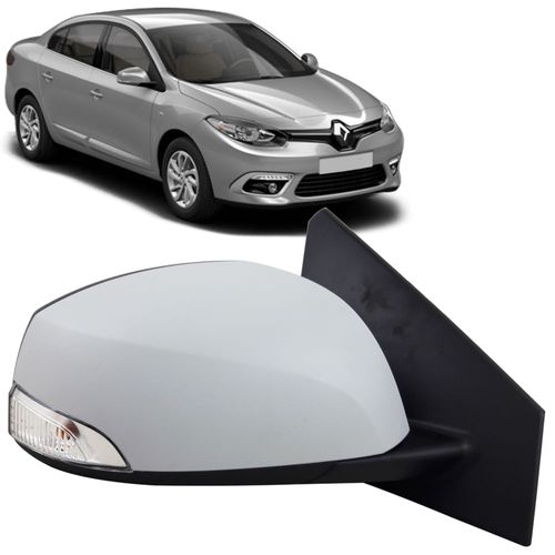 Espelho Retrovisor Externo Controle Elétrico com Pisca e Capa Prime Renault Fluence 2010 em Diante