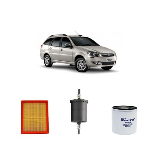 Kit filtros, ar do motor, combustível e óleo lubrificante Tecfil - Palio Weekend 1.8 8v Gasolina/Flex 2003