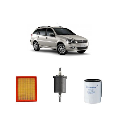 Kit filtros, ar do motor, combustível e óleo lubrificante Tecfil - Palio Weekend 1.4 8v Flex 2014