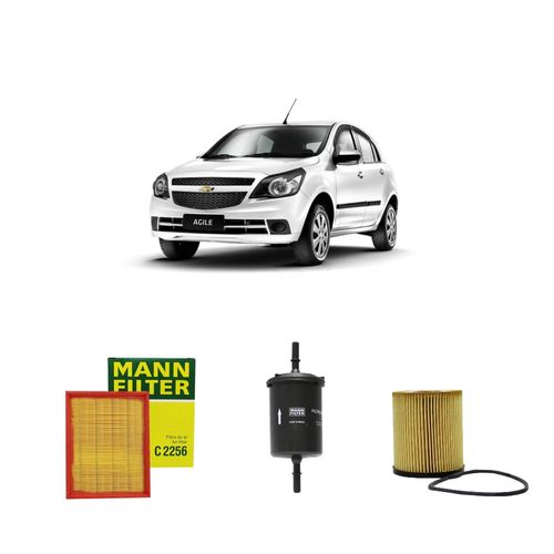Kit filtros, ar do motor, combustível e óleo lubrificante MANN - Agile 1.4 Flex Econo Flex 2011