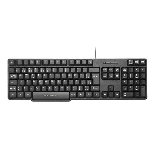 Teclado com Fio Slim Conexão PS2 Cabo de 130cm Resistente Água Preto - TC225