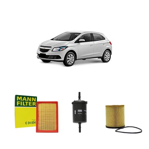 Kit filtros, ar do motor, combustível e óleo lubrificante MANN - Onix 1.0 Flex 2021