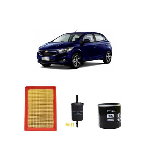 Kit filtros, ar do motor, combustível e óleo lubrificante MANN - Onix 1.4 Flex 2018