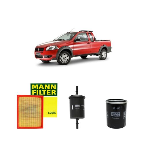 Kit filtros, ar do motor, combustível e óleo lubrificante MANN - Strada 1.4 8v Flex 2019