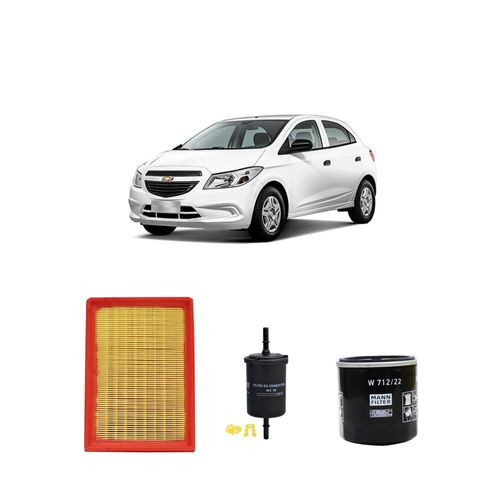 Kit filtros, ar do motor, combustível e óleo lubrificante MANN - Onix 1.4 Flex 2014