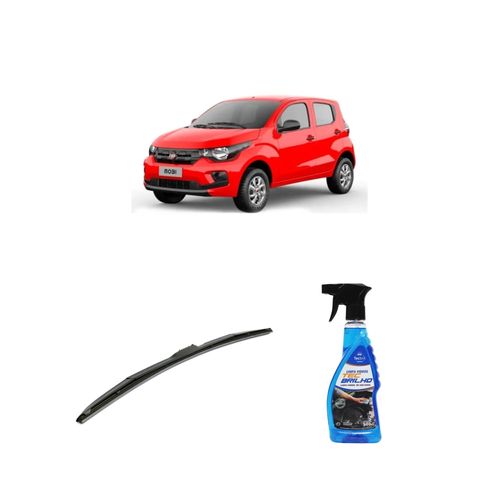 KIT LIMPA VIDROS SPRAY TECBRILHO 500ML PARA-BRISA TECBRIL + PALHETA UNIVERSAL HYBRID 24" REDUX32 MOBI DE 2016 A 2019