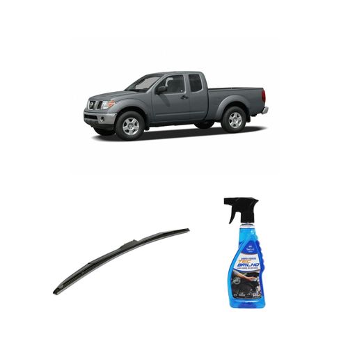 KIT LIMPA VIDROS SPRAY TECBRILHO 500ML PARA-BRISA TECBRIL + PALHETA UNIVERSAL HYBRID 24" REDUX32 FRONTIER DE 2006 A 2022