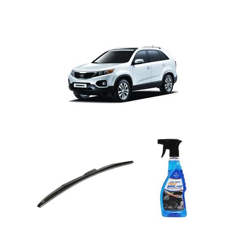 KIT LIMPA VIDROS SPRAY TECBRILHO 500ML PARA-BRISA TECBRIL + PALHETA UNIVERSAL HYBRID 24" REDUX32 SORENTO DE 2010 A 2016
