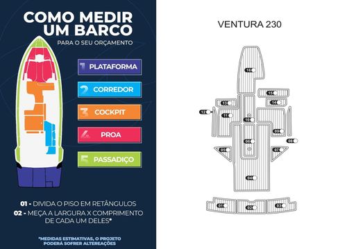 Piso náutico EVA Ventura V230 GII Kit Plataforma Ocre