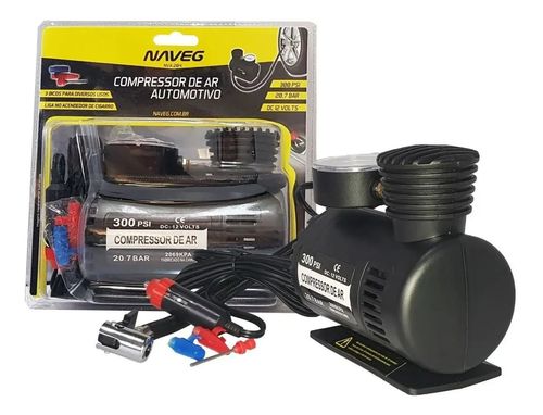 COMPRESSOR DE AR AUTOMOTIVO 300PSI 12VOLTS NVA 204 NAVEG