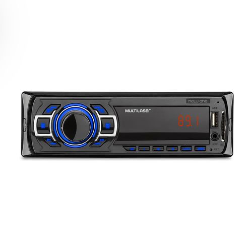Som Automotivo New One 1 Din MP3 4x12,5WRMS Rádio FM + Entrada Cartão SD + USB + AUX Multilaser - P3318