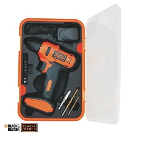 Kit Paraf./Fur. 3/8 Pol. 12V Íon de Lítio vvr com 13 Acessórios em Caixa LD12SP-BR -Black & Decker