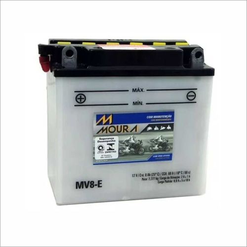 Bateria Ventilada Moto Moura 12V 8Ah MV8-E SUZUKI DL 650 V-STROM GN125 GS 120 GS400X GSR 125 150