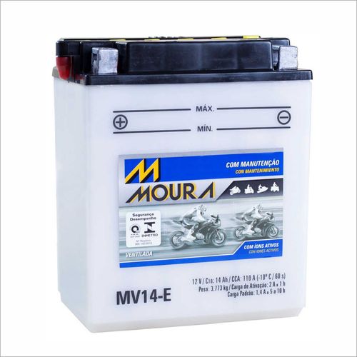 Bateria Ventilada Moto Moura 12V 14Ah MV14-E KLF220-A BAYOU CN KLF250-A KLF300-B KLF300-C 300 KVF360