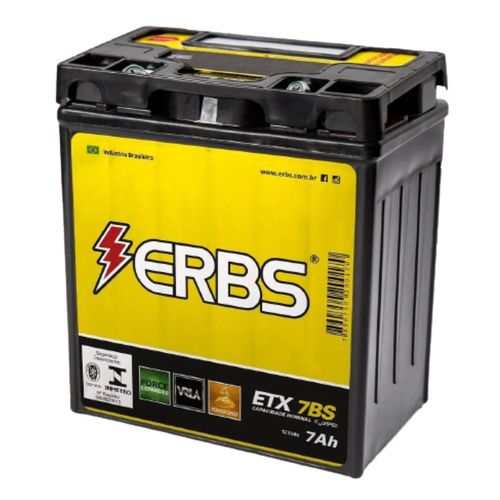 Bateria AGM Moto ERBS 12V 7Ah ETX 7BS NXR BROS PCX DLX SH XR TORNADO KAWASAKI EX250 NINJA KFX450R