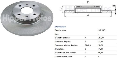 Disco Freio Dianteiro Fiat Palio 1.4 2012 Solido
