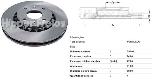 Disco Freio Dianteiro Vectra 2.0 1994 A 1996 Ventilado