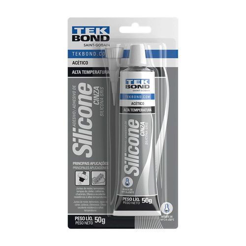 Cola Silicone Alta Temperatura 50G Cinza