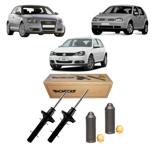 Par Amortecedor Dianteiro Golf 1999 A 2013 + Kit Completo