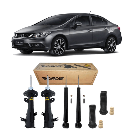 Kit 4 Amortecedores Civic 2012 A 2016 + Kit