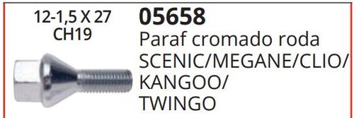 Parafuso Roda Renault Clio Scenic Cromado 19Mm